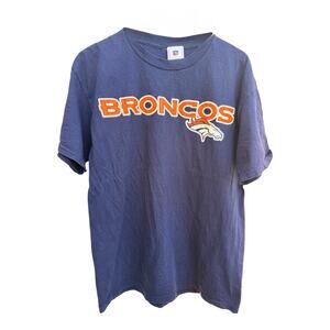 Denver Broncos NFL T Shirt Mens Large Blue Team Logo Football Fan Shirt